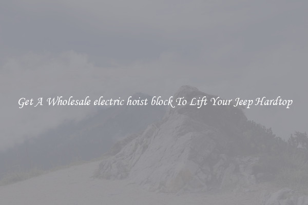 Get A Wholesale electric hoist block To Lift Your Jeep Hardtop