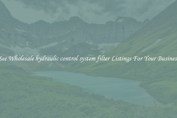 See Wholesale hydraulic control system filter Listings For Your Business