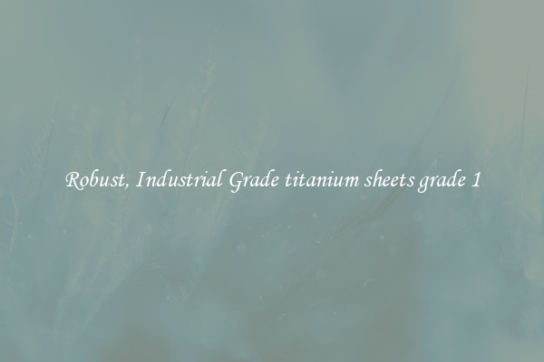 Robust, Industrial Grade titanium sheets grade 1