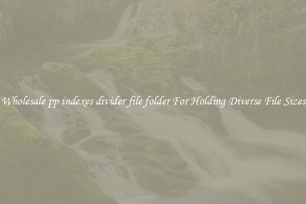 Wholesale pp indexes divider file folder For Holding Diverse File Sizes