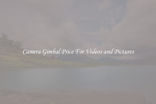 Camera Gimbal Price For Videos and Pictures
