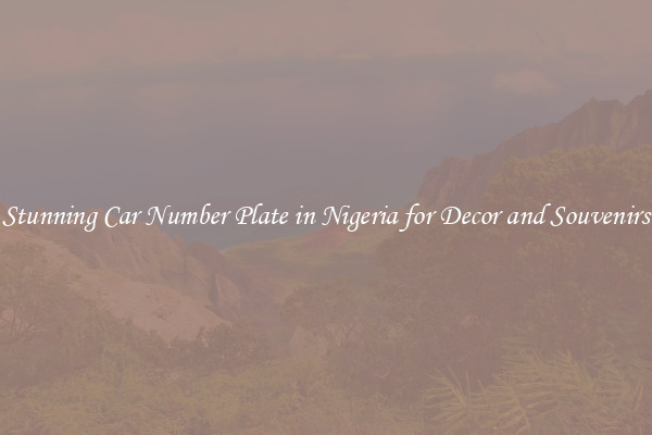 Stunning Car Number Plate in Nigeria for Decor and Souvenirs