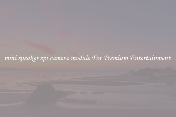 mini speaker spi camera module For Premium Entertainment 